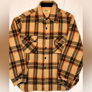 Vintage 70s KMART WOOL BLEND PLAID FLANNEL JACKET Shacket LINED!